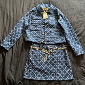 Michael Kors Denim Set ( Jacket and Skirt ) Y2K style